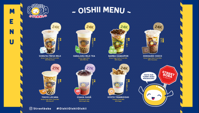 Menu Franchise Street Boba