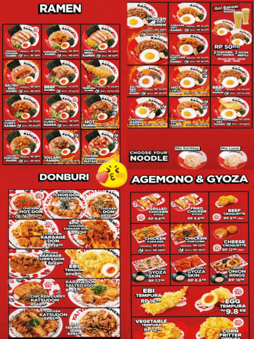 Pilihan Menu Ramen Ya